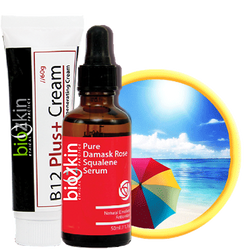 BioZkin B12 Plus+ Cream & Pure Damask Rose Squalene Serum Gift Combo - Biosense Clinic